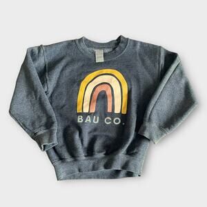 Bau Co. Toddler Unisex Rainbow Sweater - Crew Neck, Size XS